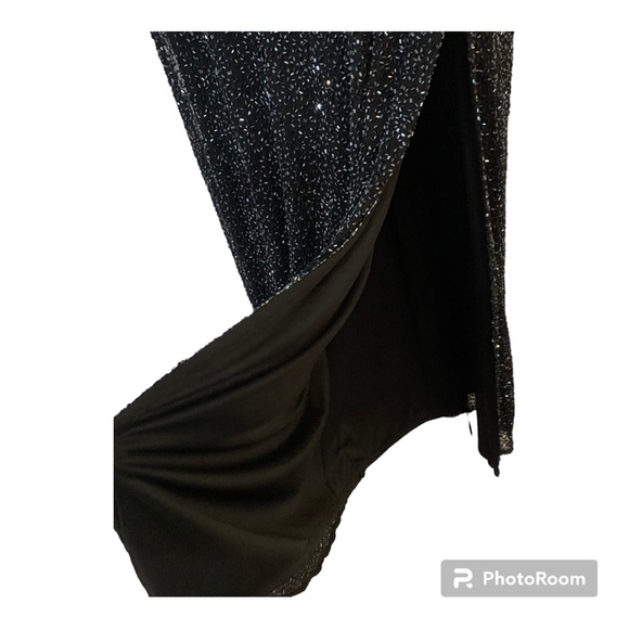 Vintage stunning Brilliante by JA SzSn black beaded full length gown - Picture 5 of 14